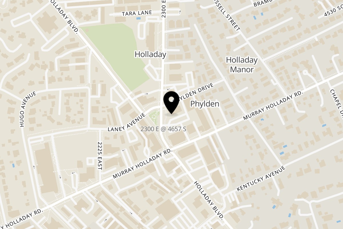 Map showing the location of My Pie Pizza Holladay on 4655 S 2300 E in Holladay